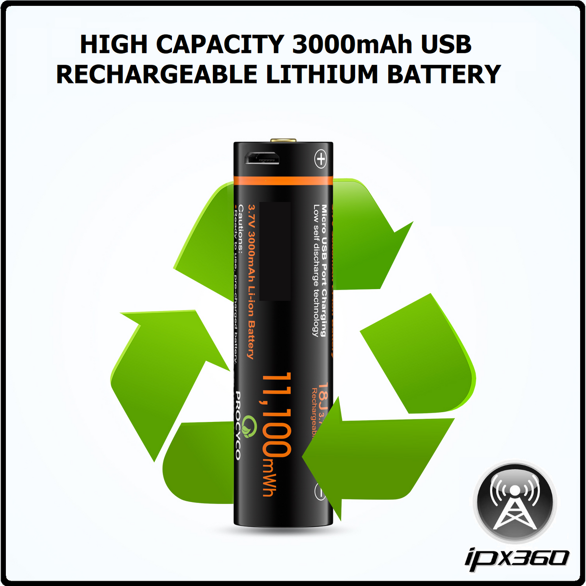 3.7V 3000mAh USB Rechargeable Lithium Batteries for Wireless HD 4G PIR ...