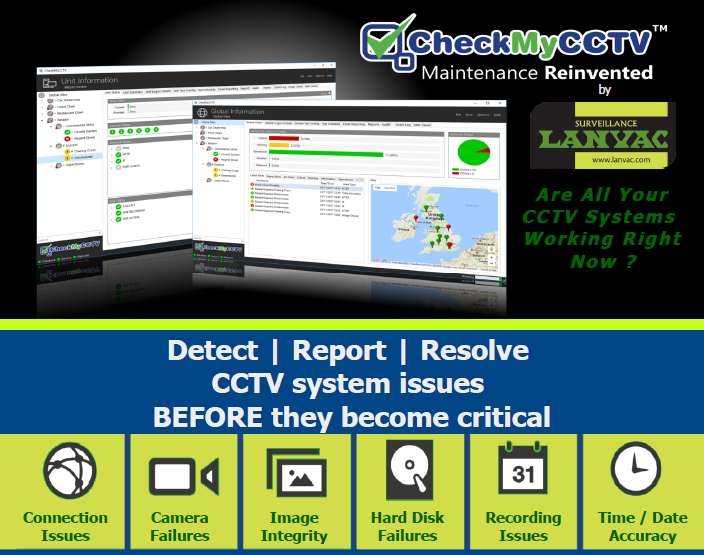 CheckMyCCTV Automated CCTV System Status Monitoring Cloud Service by LANVAC - FREE TRIAL